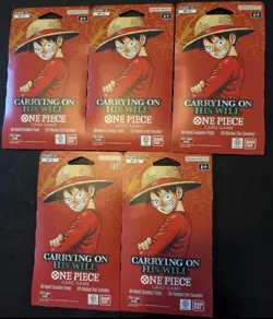 One Piece OP-13 CARRYING ON HIS WILL Sleeved Booster Packs - Lot Of 5 English - Image 1
