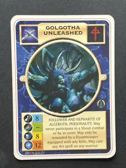 Doomtrooper CCG Mortificator Golgotha Unleashed Card Mutant Chronicles 1995 - Image 1