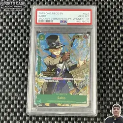 One Piece Card Game - SABO (OP09-027) 3rd Anniversary Winner Foil Promo PSA 10 - Image 1