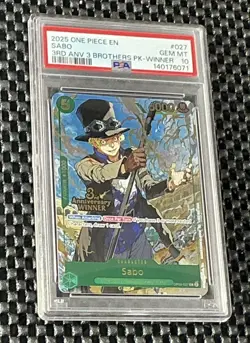 One Piece Card Game - SABO (OP09-027) 3rd Anniversary Winner Foil Promo PSA 10 - Image 5