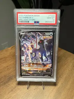 PSA 10 2022 Pokemon SWSH Umbreon V Full Art Brilliant Stars Trainer Gallery TG22 - Image 1