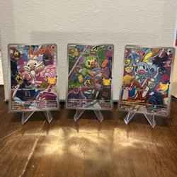 Series 2 First Partner Illustration Grookey, Scorbunny, Sobble Pokemon! In Hand! - Image 1