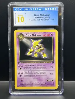 2000 Team Rocket - Ist Ed. Dark Alakazam 18/82 CGC PRISTINE 10 POP 4 Pokemon - Image 1