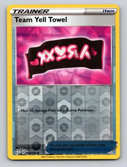 Team Yell Towel 063/072 Uncommon Shining Fates Pokemon Reverse Holo NM - Image 1