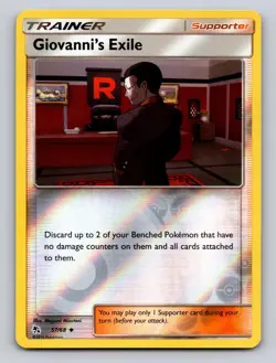 Giovanni's Exile 57/68 Uncommon Hidden Fates Pokemon Reverse Holo NM - Image 1