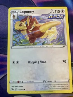 Pokemon TCG Fusion Strike Lopunny 213/264 - Image 1