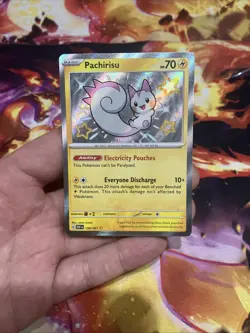 Pokemon TCG Pachirisu 138/091 Baby Shiny Rare Holo Card Paldean Fates NM - Image 1