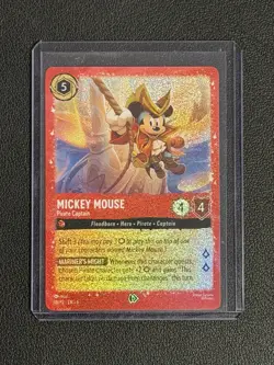 Lorcana Mickey Mouse Pirate Captain Promo Card (Red Foil Costco Exclusive Disney - Image 1
