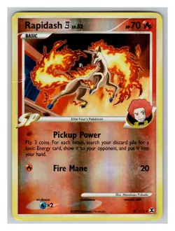 Rapidash E4 47/111 DMG Pokemon Cards Rising Rivals Reverse Holo Rare Vintage - Image 1