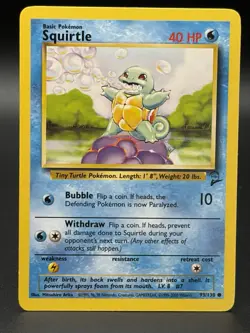 Squirtle #93 Pokemon Base Set 2 - NM - Image 1