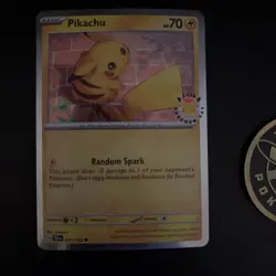 Pikachu Holo 051/162 30th Anniversary + Pokemon Day 2026 Coin NM - Image 3