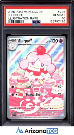 Pokemon 2026 Slurpuff 236/217 Illustration Rare Ascended Heroes GEM MINT PSA 10 - Image 1