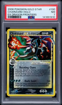2006 POKEMON EX DRAGON FRONTIERS GOLD STAR #100 CHARIZARD-HOLO PSA 7 - Image 1