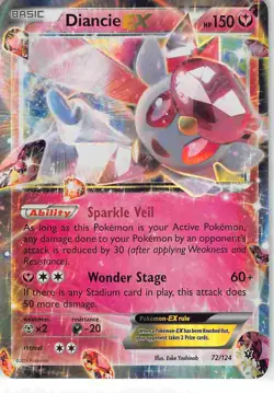 Diancie EX 72/124 Holo Rare EX Fates Collide Pokemon NM - Image 1