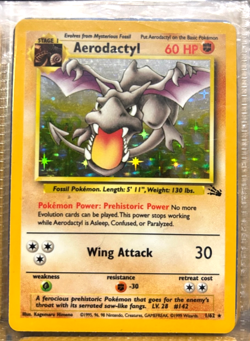 Pokemon Aerodactyl 1/62 Fossil Holo base set 1999 - Image 1