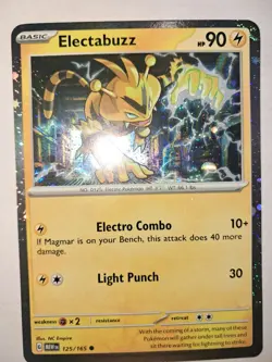 Pokemon TCG Electabuzz Pokemon Promos 125/165 Holo Promo Cosmos Holo Rare Promo - Image 1