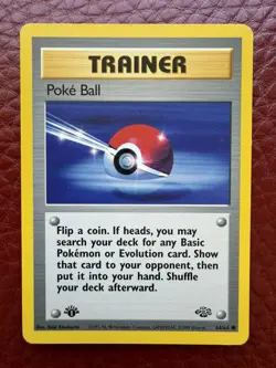 Poke Ball 64/64 1st Edition Jungle Set LP Trainer Pokemon Card WOTC 1999 - Image 1