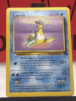 Lapras 25/62 Fossil WOTC Pokemon TCG Regular Rare 1999 MP - Image 3