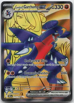 Cynthia's Garchomp ex Ultra Rare SV10: Destined Rivals 215/182 Pokemon TCG - Image 1