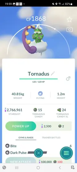 Pokemon Go Legendary Tornadus ( Normal ) - Image 1