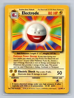 Pokemon Electrode 21/102 Rare Base Set Unlimited LP - Image 1