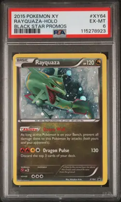 2015 POKEMON XY BLACK STAR PROMO RAYQUAZA #XY64 PSA 6 EX #115278923 - Image 1