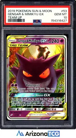 Pokemon 2019 Gengar & Mimikyu GX 53/181 Tag Team Team Up GEM MINT PSA 10 - Image 1