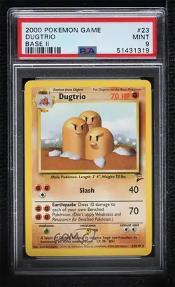 Dugtrio Pokemon Base Set 2 #23 2000 - Image 1