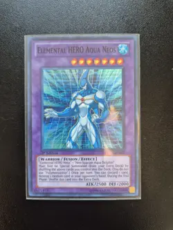 Yu-Gi-Oh! Elemental Hero Aqua Neos Super Rare LCGX-EN057 1st Edition - NM/M - Image 1