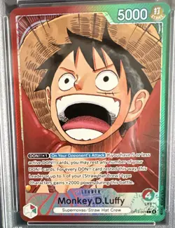 Bandai 2025 One Piece CCG Monkey D. Luffy OP13-001 Alt Art Foil PSA 10 - Image 3