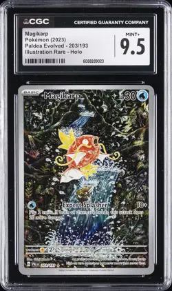 2023 POKEMON PALDEA EVOLVED ILLUSTRATION RARE HOLO #203/193 MAGIKARP CGC 9.5 - Image 1