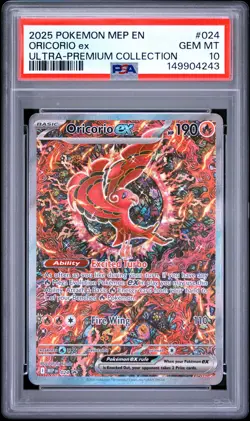 2025 POKEMON MEP EN-ME BLACK STAR PROMO #024 ORICORIO EX PSA 10 - Image 1