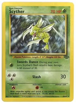 Scyther - 26/64 - WOTC Jungle Set Rare Pokemon Card - LP - Image 1