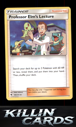 Professor Elm's Lecture 188/214 Pokemon Uncommon SM - Lost Thunder Card NM - Image 1