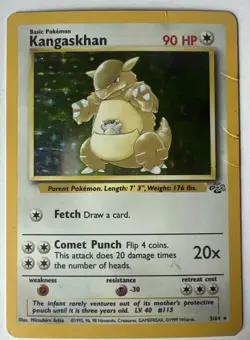 Pokemon TCG Kangaskhan Jungle 5/64 Holo Unlimited Holo Rare Damaged - Image 1