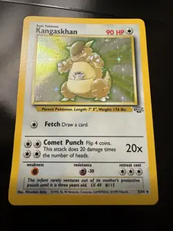 Pokemon TCG Kangaskhan 5/64 Jungle Holo Rare Basic 90 HP Unlimited 1999 - Image 2
