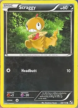 Scraggy - 68/114 - Black & White Base Pokemon 2011 - Image 1