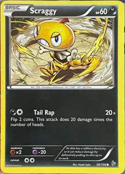 Scraggy - 58/106 - XY Flashfire Pokemon 2014 - Image 1