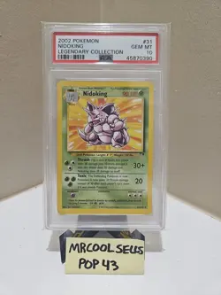 Pokemon TCG Legendary Collection Nidoking PSA Gem Mint 10 English Rare Low POP - Image 1