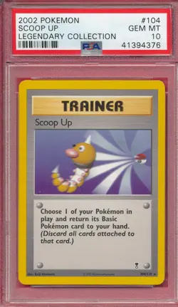 PSA 10 GEM MINT SCOOP UP 2002 POKEMON #104 LEGENDARY COLLECTION TRAINER PM-TPHLC - Image 1