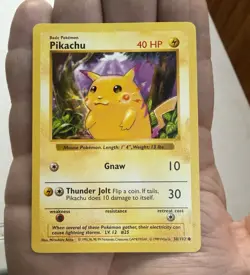 Pokemon Pikachu 058/102 Base Set Shadowless Red Cheeks 1999 - Image 1