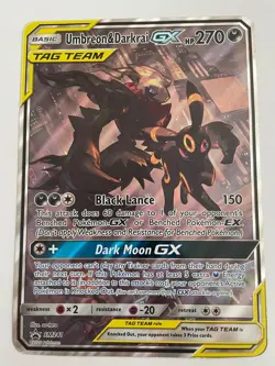 JUMBO Oversized Umbreon & Darkrai GX Tag Team Black Star Promo SM241 Pokemon NM - Image 1
