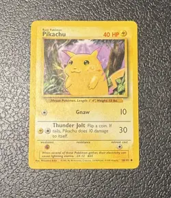 Pokemon Pikachu 58/102 Common Unlimited Edition Base Set MP - Image 1