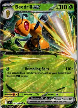 Beedrill ex 003/086 Double Rare Chaos Rising Pokemon Near Mint - Image 1