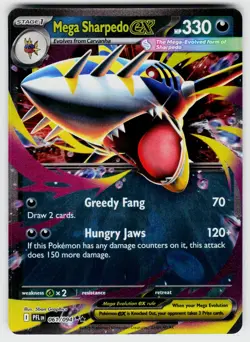 Mega Sharpedo ex Double Rare ME02: Phantasmal Flames 061/094 Pokemon TCG - Image 1