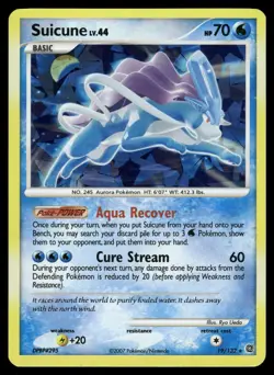 Suicune 19/132 Cracked Ice Holo Rare Secret Wonders Pokemon Holo LP - Image 1