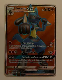 Pokemon TCG Lucario GX Full Art Holo Ultra Rare 122/131 Forbidden Light ENG - Image 1