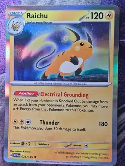 Raichu 026/165 Rare 151 Pokemon Holo Near Mint - Image 1