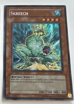Yugioh Skreech GLAS-EN086 Secret Rare 1st Edition VLP - Image 1