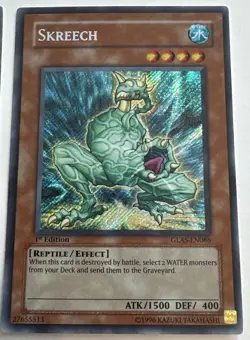 Yugioh Skreech GLAS-EN086 Secret Rare 1st Edition VLP - Image 2